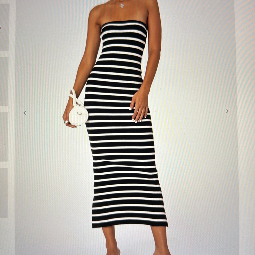 Black and white stripe dress